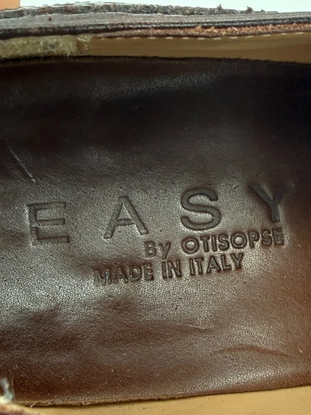EASY By OTISOPSE Brown Leather Brogue Oxford Dress Shoes Size 45